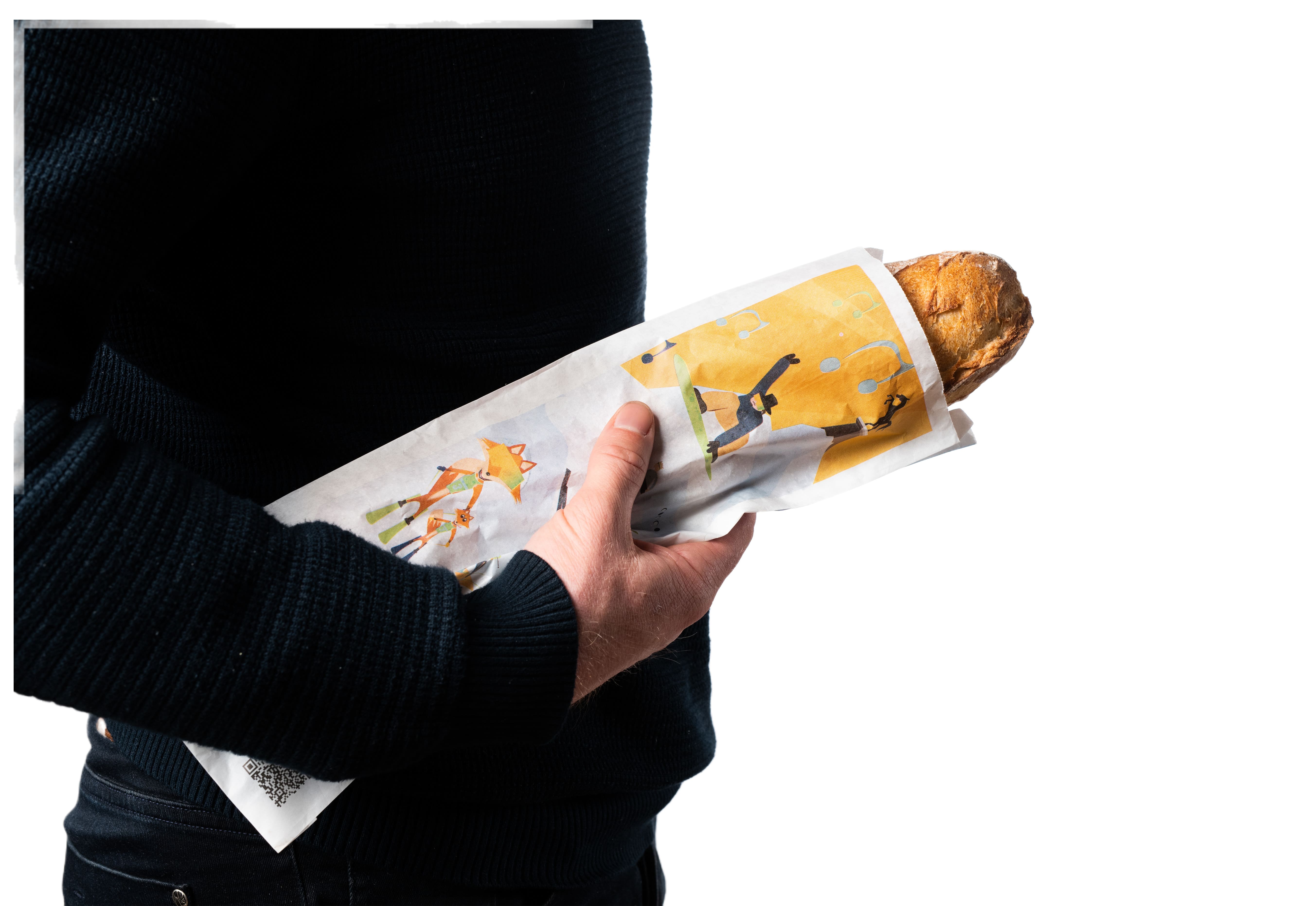 sac à pain publicité sur baguette